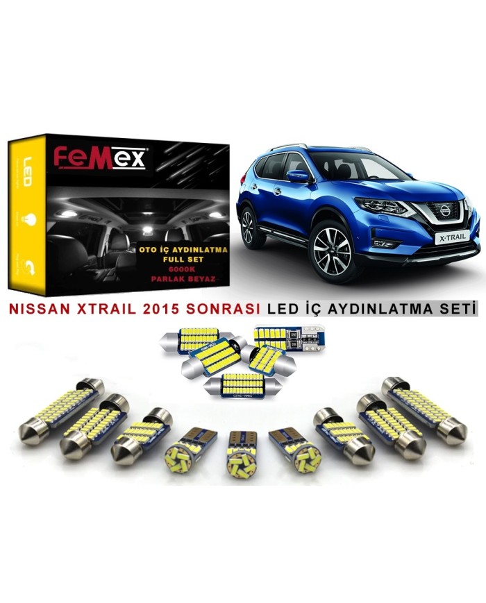Nissan Xtrail 2015 Sonrası LED İç Aydınlatma Ampul Seti FEMEX Parlak Beyaz