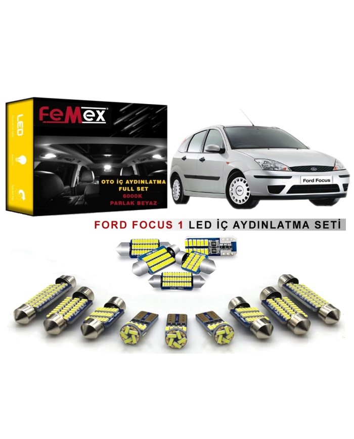 Ford Focus 1 LED İç Aydınlatma Ampul Seti FEMEX Parlak Beyaz