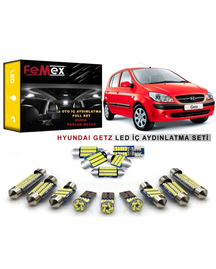 Hyundai Getz LED İç Aydınlatma Ampul Seti FEMEX Parlak Beyaz