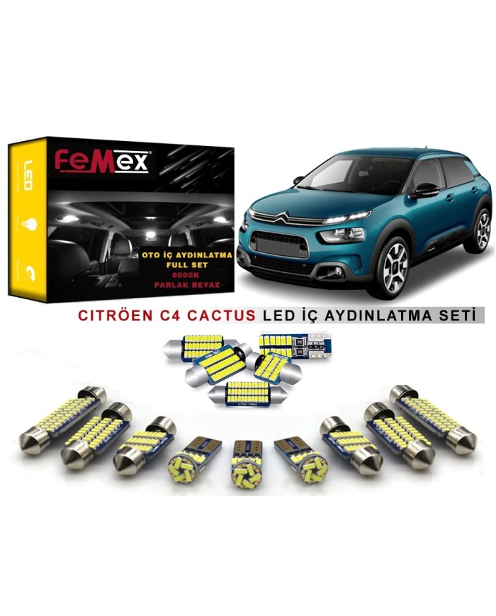 Citröen C4 Cactus LED İç Aydınlatma Ampul Seti FEMEX Parlak Beyaz