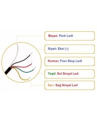 Motorsiklet Park Stop Sinyal Ledi 32 Ledli Flexible Led 2 Renk