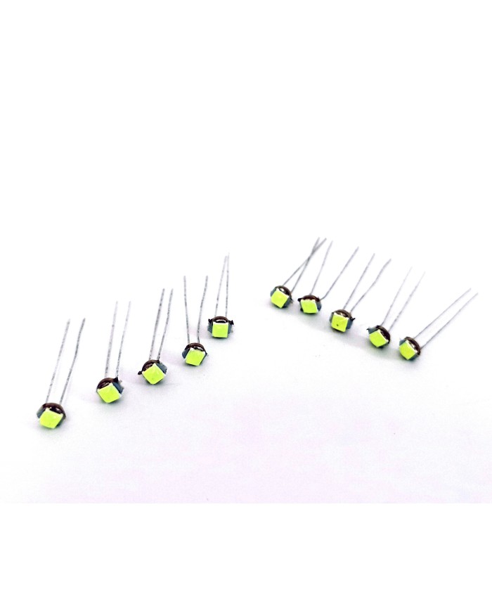 FEMEX Premium 10'lu İnce Bacaklı Kıl Led 3030 Chipset 1smd Mini Led Ampul Yeşil