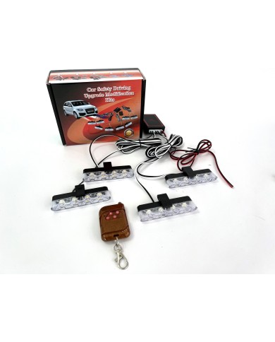 Panjur Led 4lü Çakarlı Modlu Kumandalı 12v