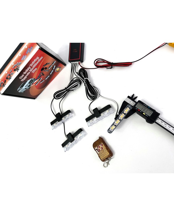 Panjur Led 4lü Çakarlı Modlu Kumandalı 12v