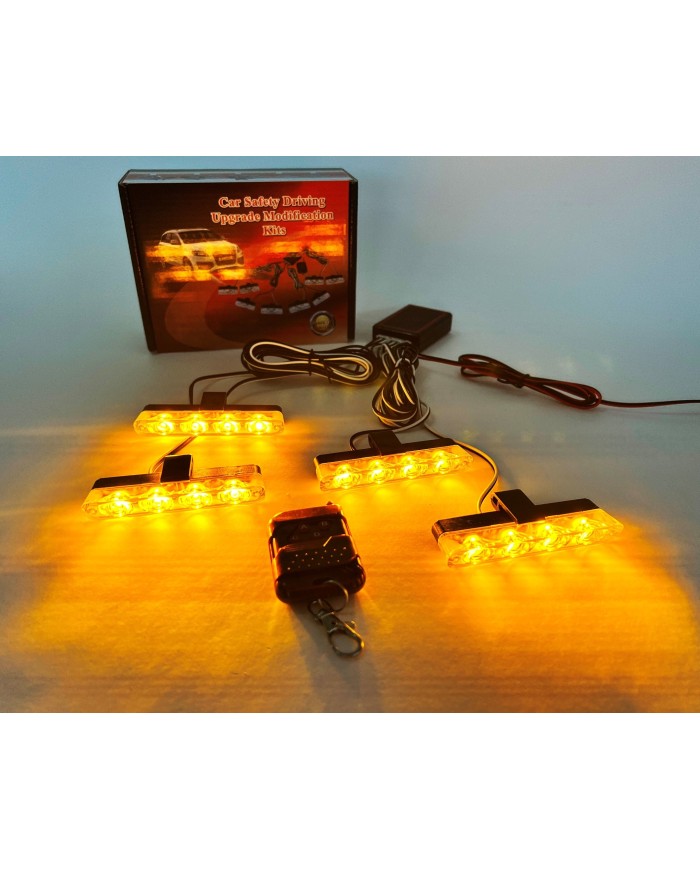 Panjur Led 4lü Çakarlı Modlu Kumandalı 12v