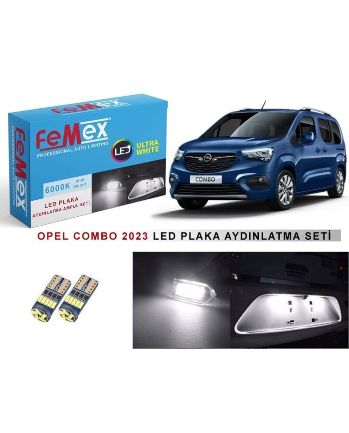 Opel Combo 2023 Sonrası LED Plaka Aydınlatma Ampul Seti FEMEX Parlak Beyaz