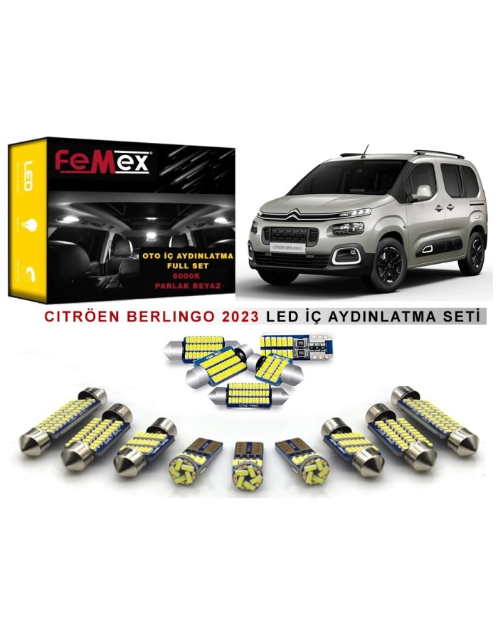 Citröen Berlingo 2023 Sonrası LED İç Aydınlatma Ampul Seti FEMEX Parlak Beyaz