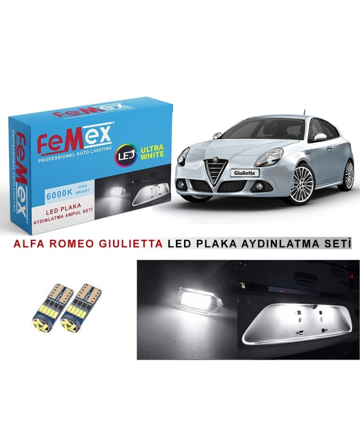 ALFA ROMEO GIULIETTA LED PLAKA AYDINLATMA AMPUL SETİ FEMEX PARLAK BEYAZ
