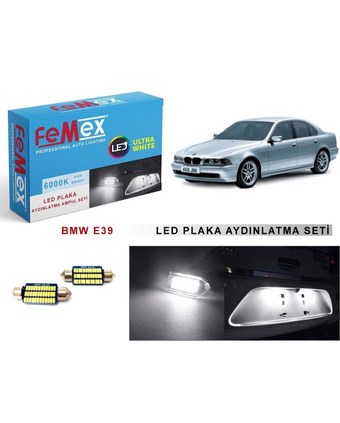 BMW E39 LED PLAKA AYDINLATMA AMPUL SETİ FEMEX PARLAK BEYAZ
