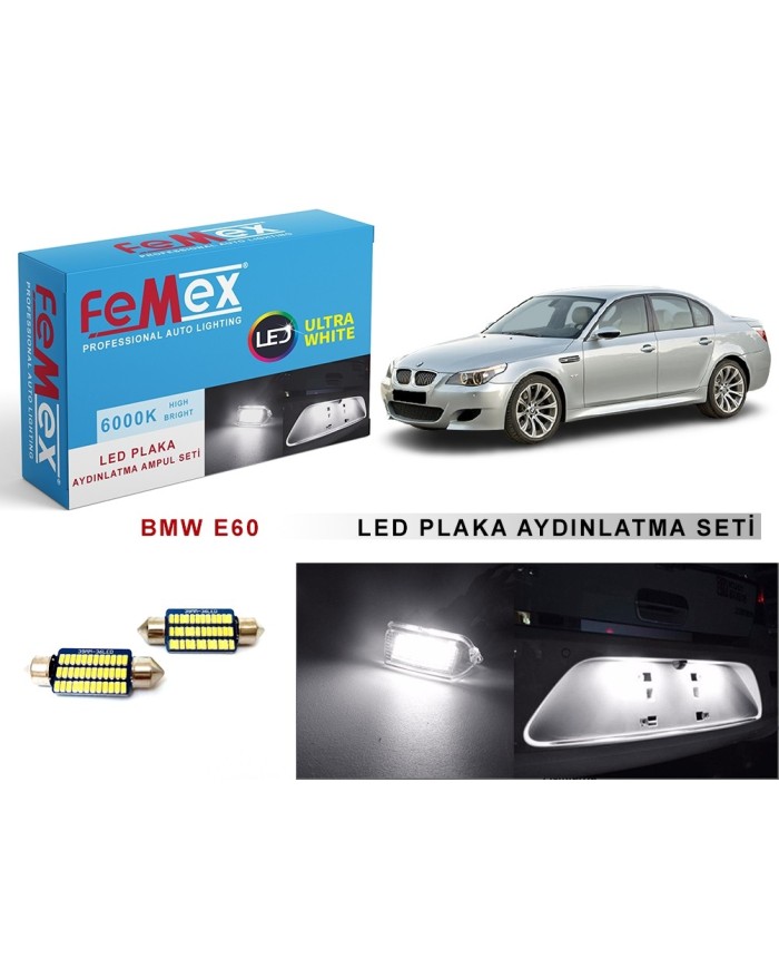 BMW E60 LED PLAKA AYDINLATMA AMPUL SETİ FEMEX PARLAK BEYAZ