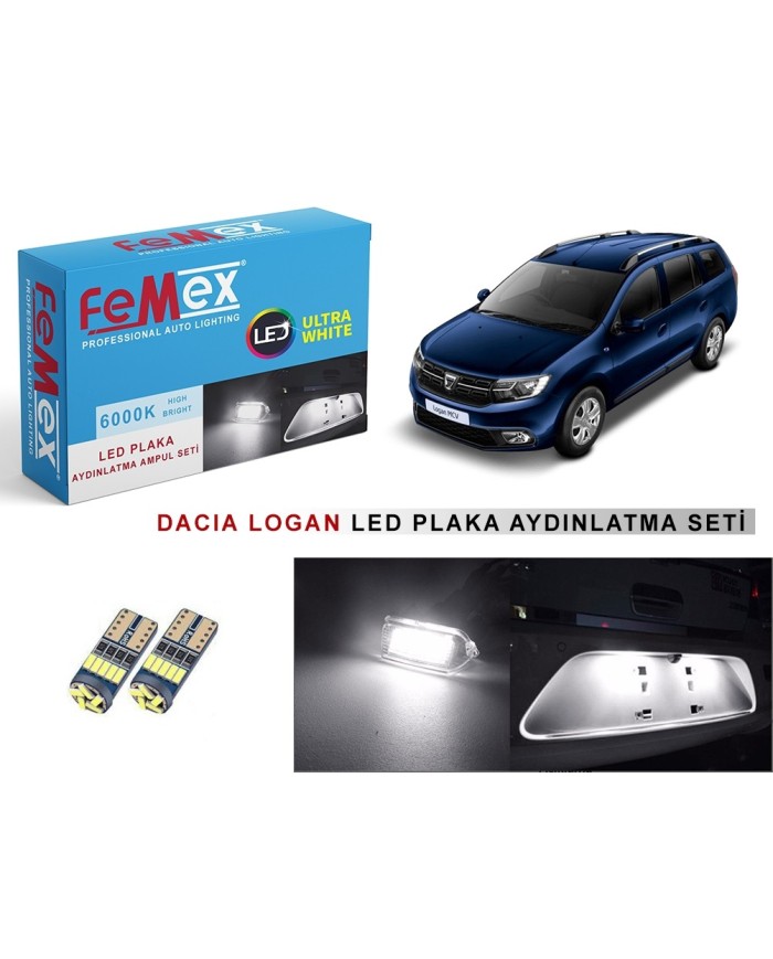 DACIA LOGAN LED PLAKA AYDINLATMA AMPUL SETİ FEMEX PARLAK BEYAZ