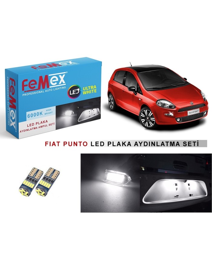 FIAT PUNTO  LED PLAKA AYDINLATMA AMPUL SETİ FEMEX PARLAK BEYAZ