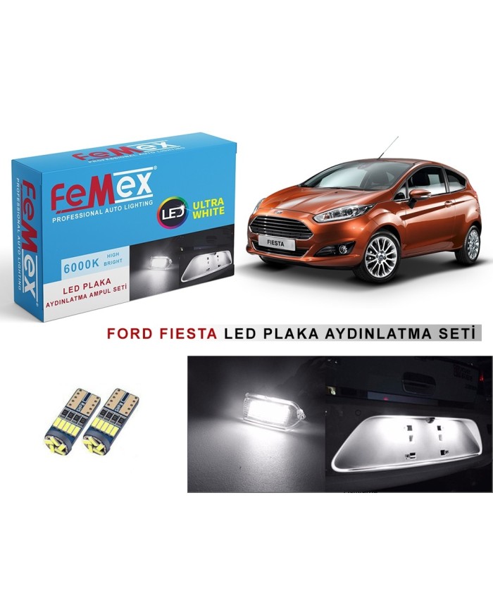 FORD FİESTA LED PLAKA AYDINLATMA AMPUL SETİ FEMEX PARLAK BEYAZ