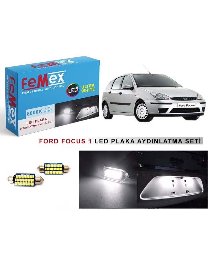 FORD FOCUS 1 LED PLAKA AYDINLATMA AMPUL SETİ FEMEX PARLAK BEYAZ