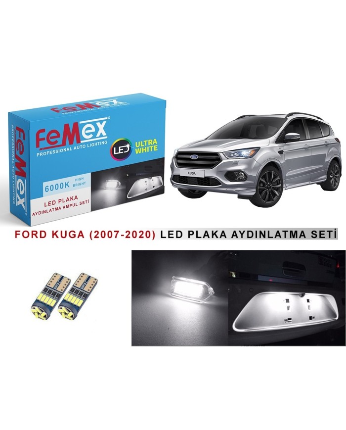 FORD KUGA 2017-2020 LED PLAKA AYDINLATMA AMPUL SETİ FEMEX PARLAK BEYAZ