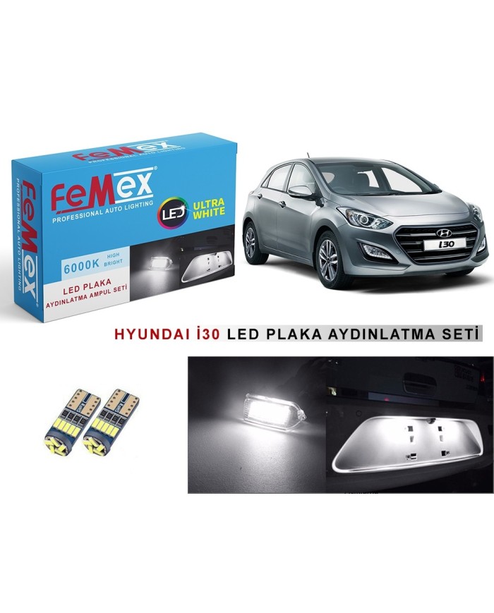 HYUNDAI İ30 LED PLAKA AYDINLATMA AMPUL SETİ FEMEX PARLAK BEYAZ