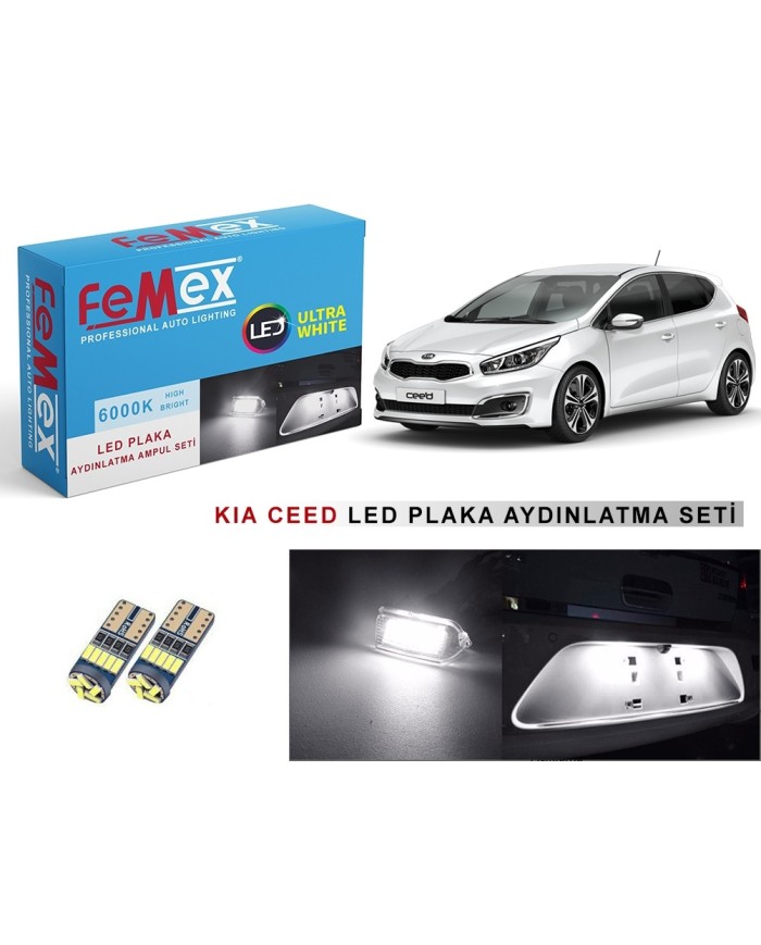 KIA CEED LED PLAKA AYDINLATMA AMPUL SETİ FEMEX PARLAK BEYAZ
