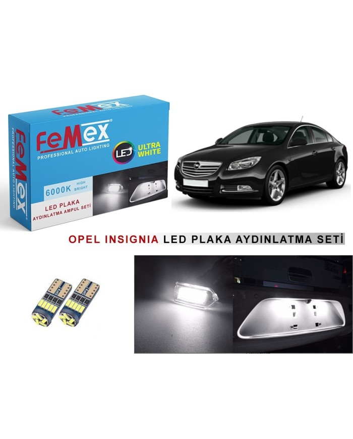 OPEL INSIGNIA  LED PLAKA AYDINLATMA AMPUL SETİ FEMEX PARLAK BEYAZ