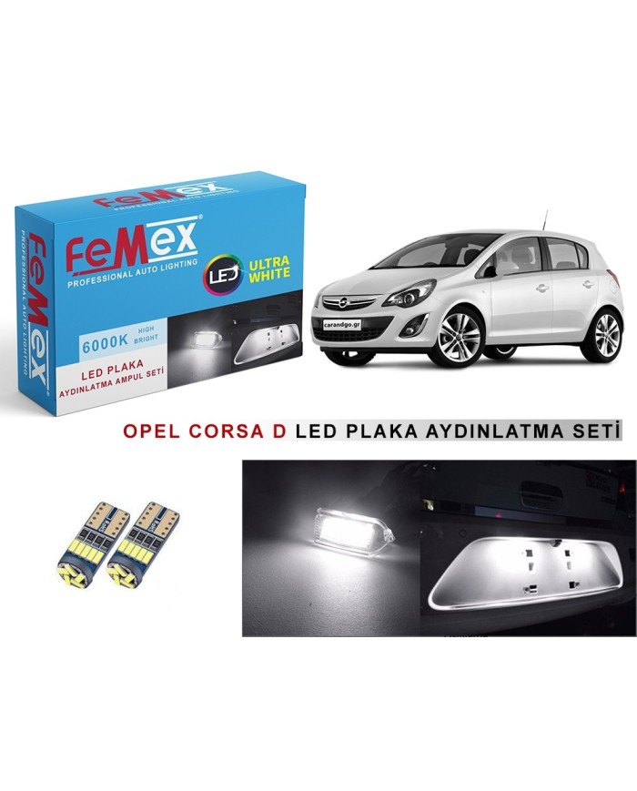 OPEL CORSA D LED PLAKA AYDINLATMA AMPUL SETİ FEMEX PARLAK BEYAZ