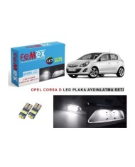 OPEL CORSA D LED PLAKA AYDINLATMA AMPUL SETİ FEMEX PARLAK BEYAZ