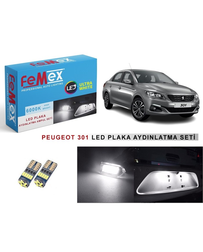 PEUGEOT 301 LED PLAKA AYDINLATMA AMPUL SETİ FEMEX PARLAK BEYAZ