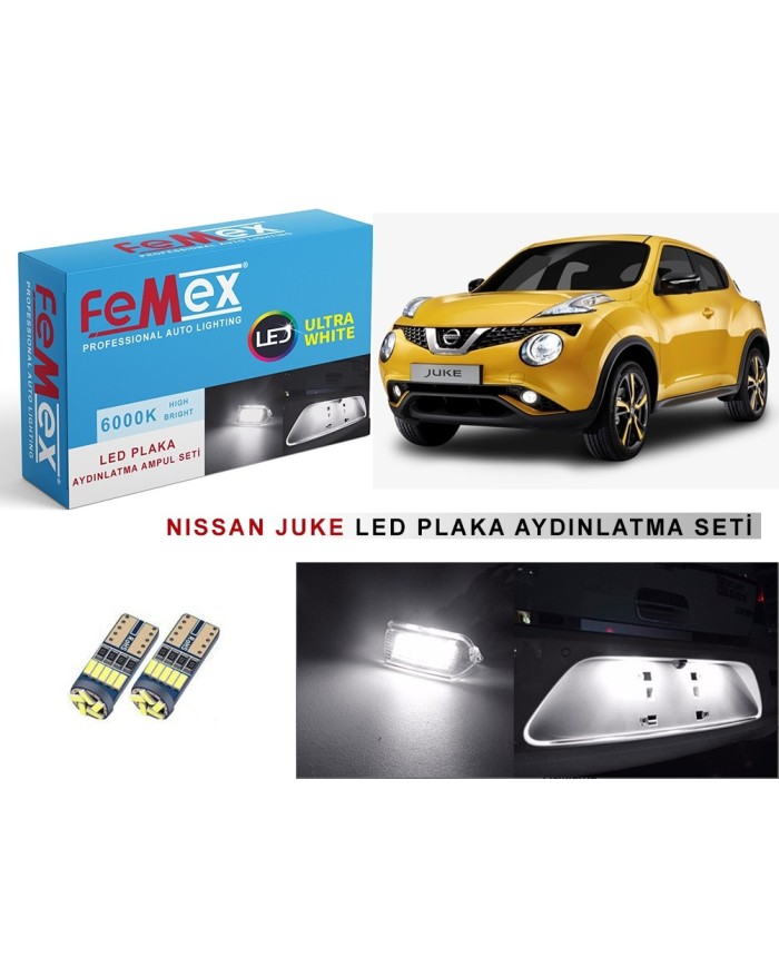 NISSAN JUKE LED PLAKA AYDINLATMA AMPUL SETİ FEMEX PARLAK BEYAZ