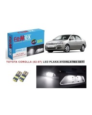 TOYOTA Corolla (2002-2007) LED PLAKA AYDINLATMA AMPUL SETİ FEMEX PARLAK BEYAZ