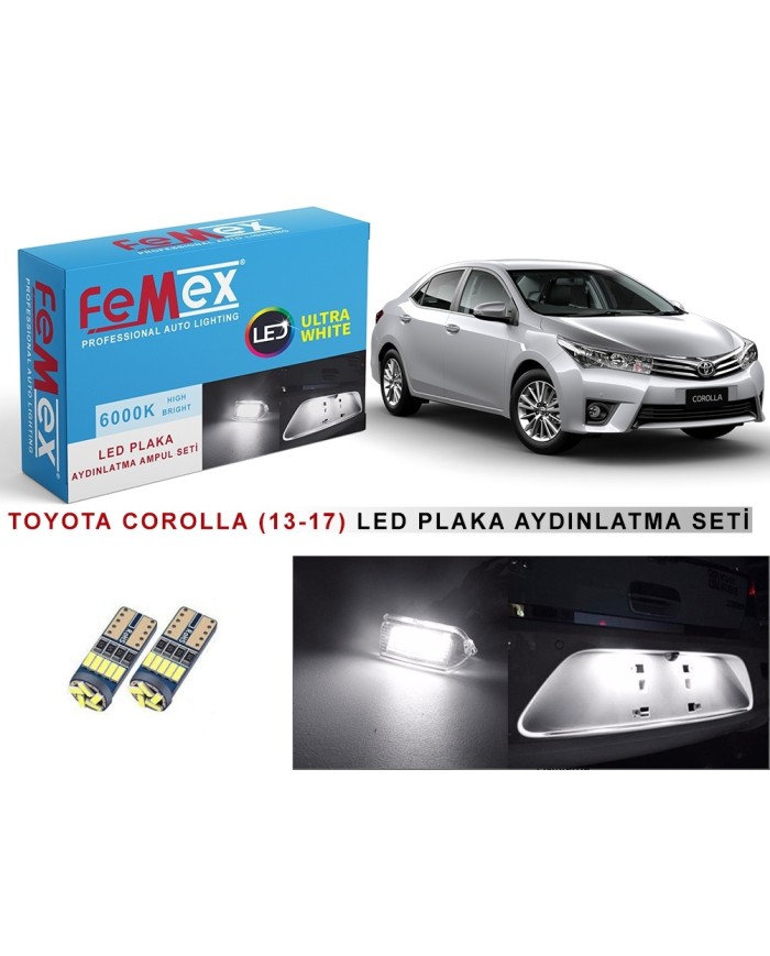 TOYOTA Corolla (2013-2017) LED PLAKA AYDINLATMA AMPUL SETİ FEMEX PARLAK BEYAZ