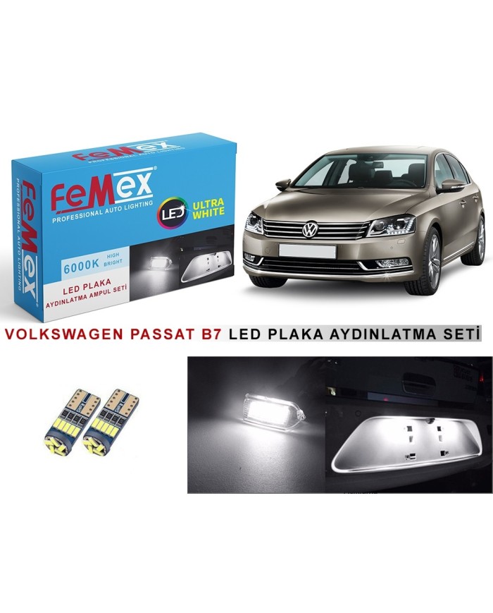 VW PASSAT B7 LED PLAKA AYDINLATMA AMPUL SETİ FEMEX PARLAK BEYAZ