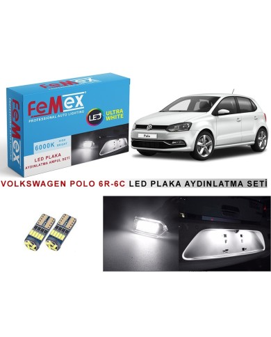 VW POLO 6r 6c LED PLAKA AYDINLATMA AMPUL SETİ FEMEX PARLAK BEYAZ