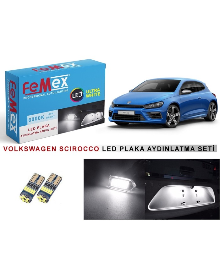 VW SCIROCCO LED PLAKA AYDINLATMA AMPUL SETİ FEMEX PARLAK BEYAZ