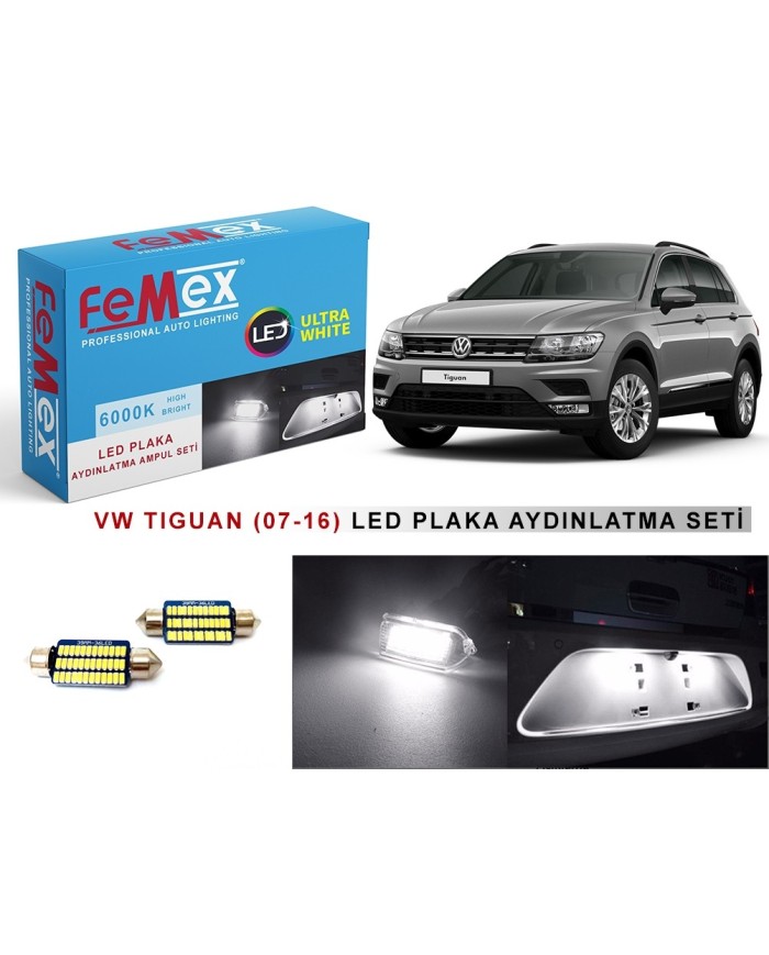 VW TIGUAN 2007-2016 LED PLAKA AYDINLATMA AMPUL SETİ FEMEX PARLAK BEYAZ