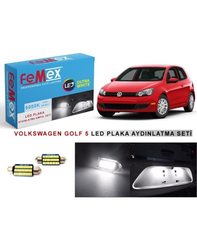 VW GOLF 5 LED PLAKA AYDINLATMA AMPUL SETİ FEMEX PARLAK BEYAZ
