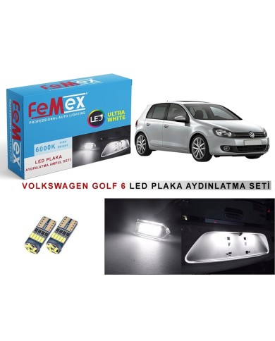 VW GOLF 6 LED PLAKA AYDINLATMA AMPUL SETİ FEMEX PARLAK BEYAZ