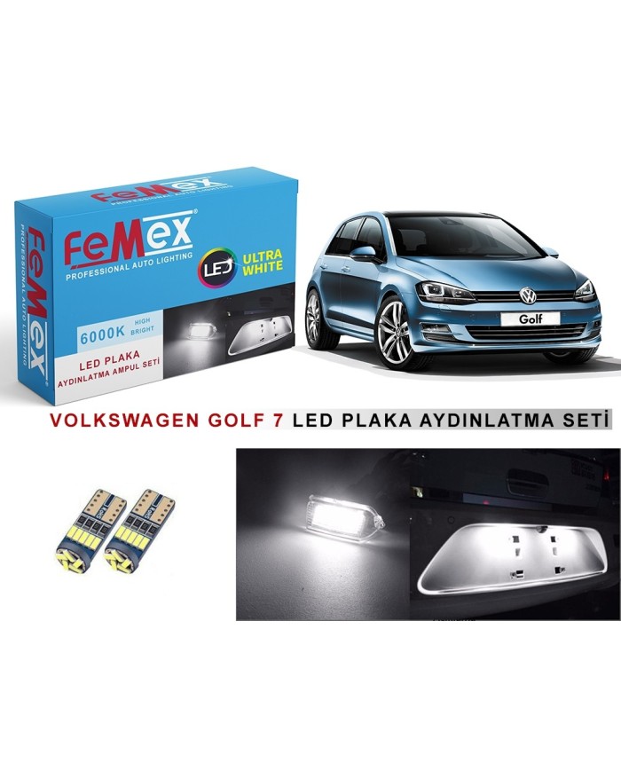 VW GOLF 7 LED PLAKA AYDINLATMA AMPUL SETİ FEMEX PARLAK BEYAZ