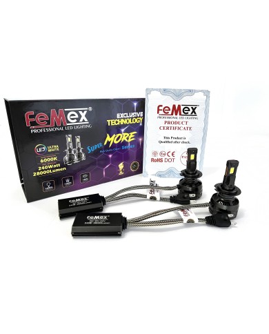 Femex Super More Csp ETI Chipset Radyatör Soğutmalı H7 Led Xenon Led Headlight