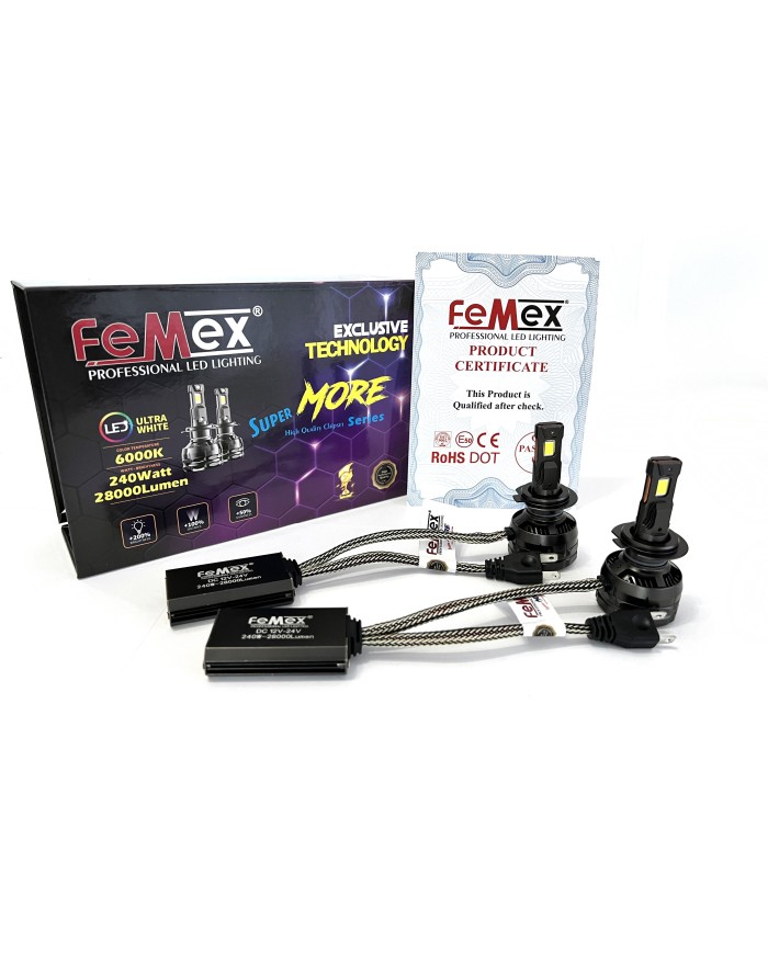 Femex Super More Csp ETI Chipset Radyatör Soğutmalı H7 Led Xenon Led Headlight