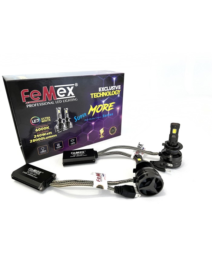 Femex Super More Csp ETI Chipset Radyatör Soğutmalı H7 Led Xenon Led Headlight