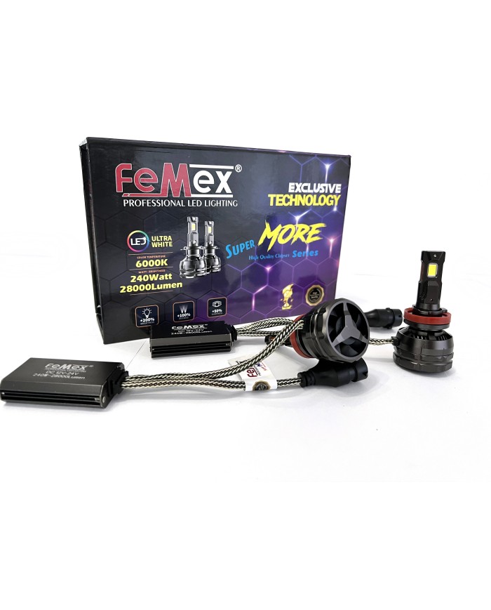 Femex Super More Csp SUPERIOR ETI Chipset Radyatör Soğutmalı H8/11 Led Xenon Led Headlight