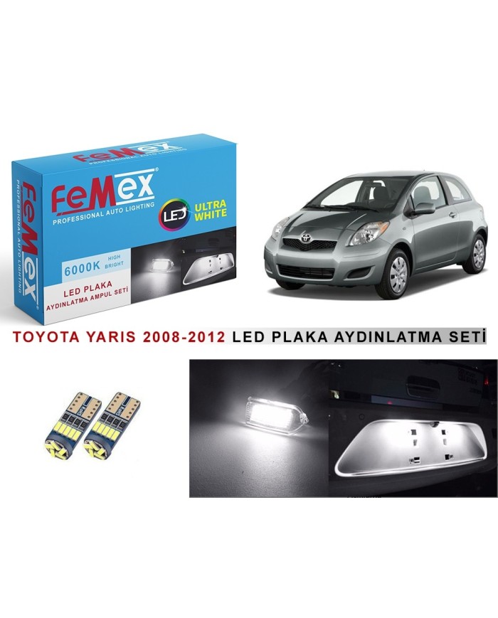 Toyota Yaris LED Plaka Aydınlatma Ampul Seti FEMEX Parlak Beyaz