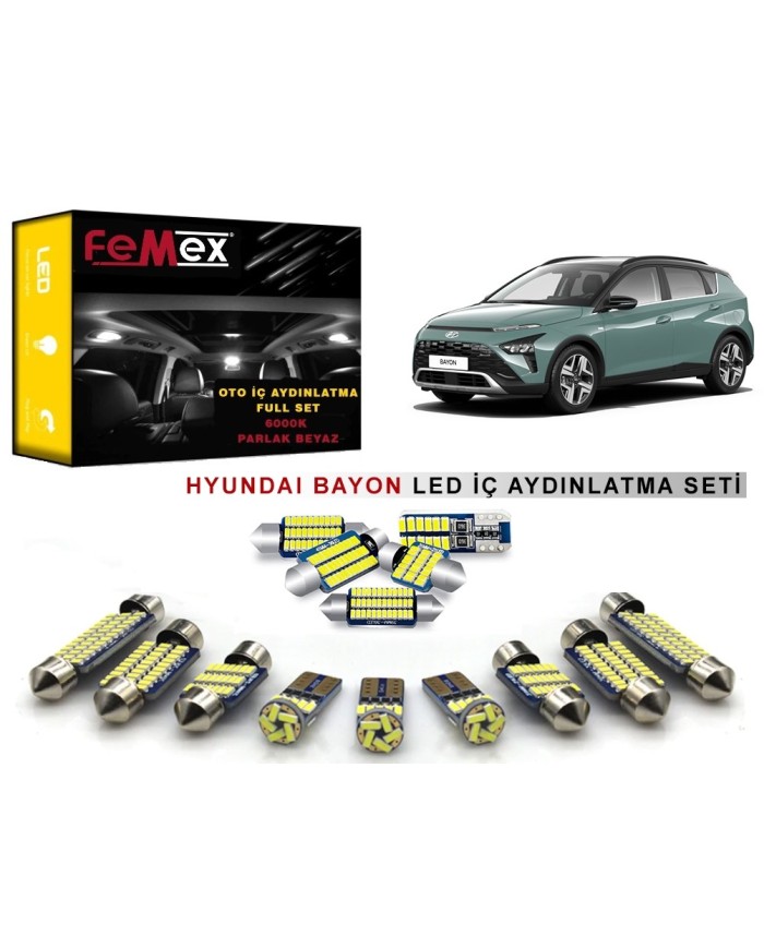 Hyundai Bayon İç Aydınlatma Ampul Seti FEMEX Parlak Beyaz