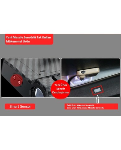 Hello Kity Logolu Mesafe Sensörlü  Fotoselli Pilli Yapıştırmalı Kapı Altı Led Logo