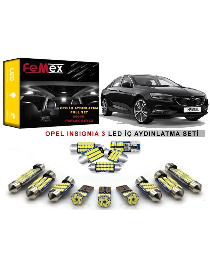 Opel insignia 3 LED İç Aydınlatma Ampul Seti FEMEX Parlak Beyaz