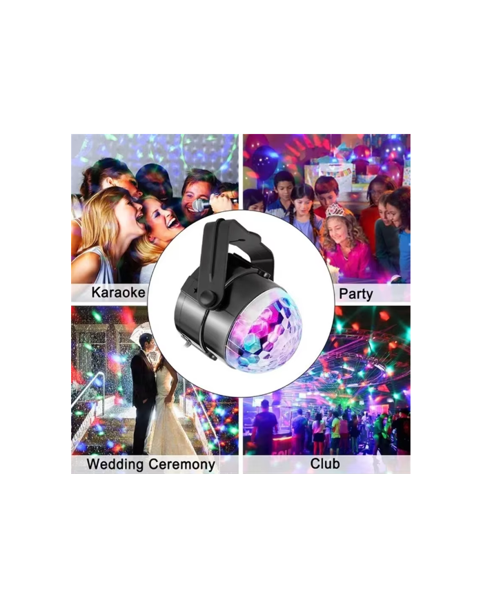 Disko Topu Parti Işıkları 7 Renk Led  Usb Girişli Sese Duyarlı Rgb Uzaktan Kumandalı