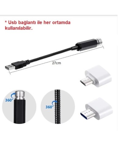 USB Lazer Yıldız Led 5 Farklı Yıldız Modlu