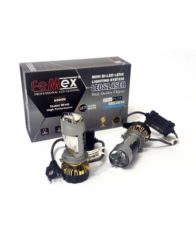 Femex H4 Pro Plus Exclusive Mini Bi-Led + LASER Kendinden Mercekli Selektör Aparatlı Performans Led