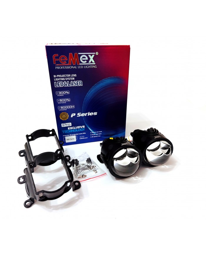 Femex S60 3 Renk Sis Bi-Led Projektör Mercek 3,0 Inc Çift Lazerli
