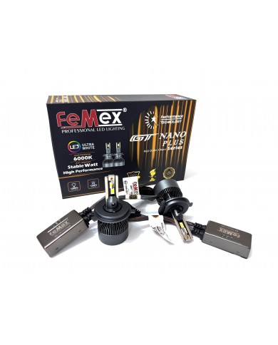 Femex GT Nano Plus Csp LUMILED ROYAL Chipset Radyatör Soğutmalı H4 Led Xenon Far Ampulu