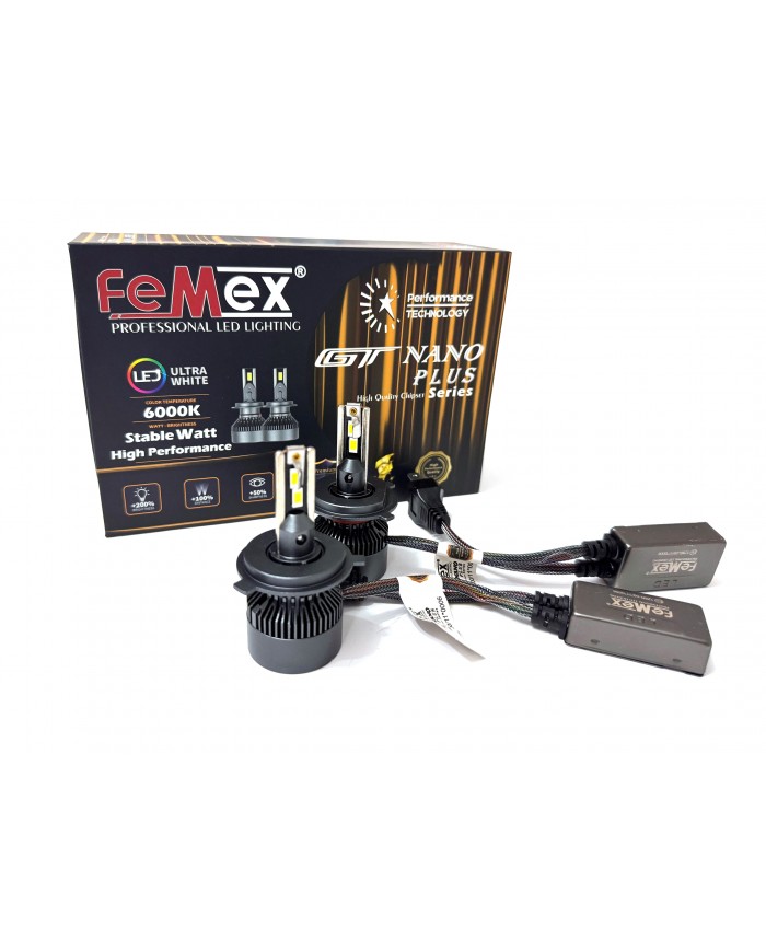 Femex GT Nano Plus Csp LUMILED ROYAL Chipset Radyatör Soğutmalı H4 Led Xenon Far Ampulu