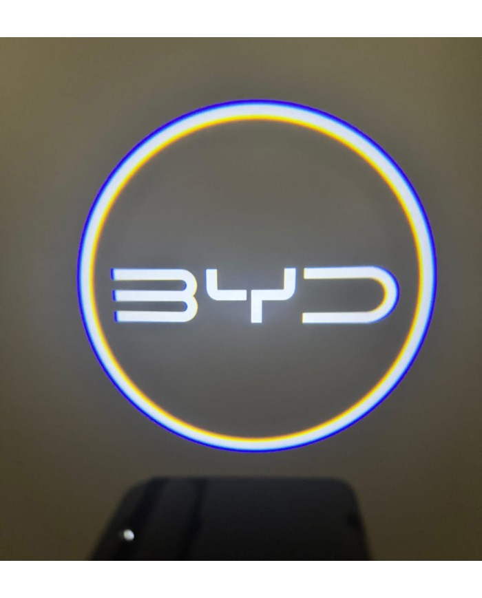 BYD Araçlar İçin Mesafe Sensörlü  Fotoselli Pilli Yapıştırmalı Kapı Altı Led Logo